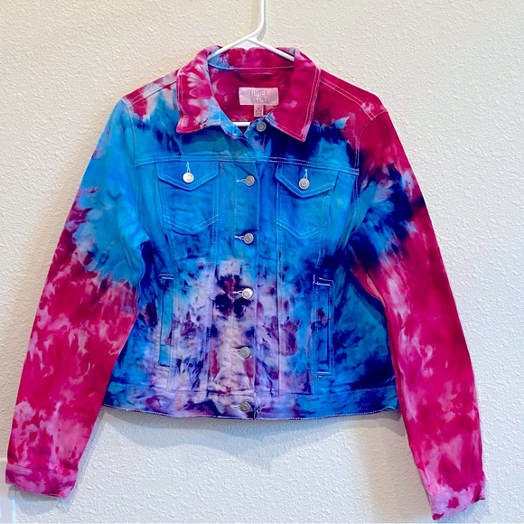 NWOT tie-dye denim jacket - Picture 1 of 14